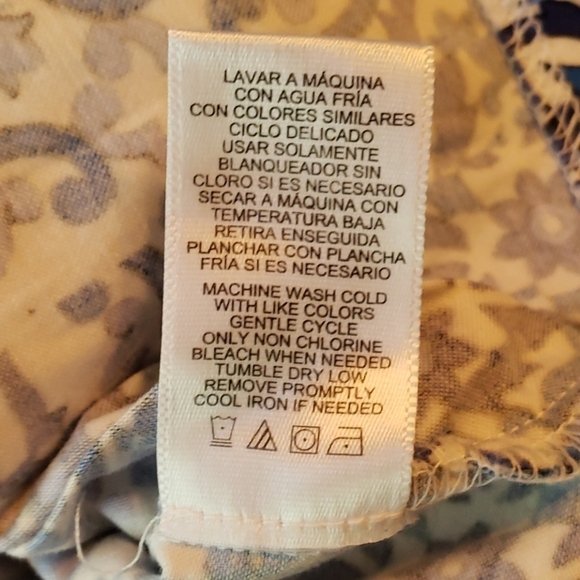 MILLY for Design Nation Blue/White Pattern Top - Picture 5 of 8